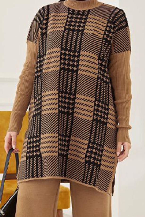 Vêtements hijab  CHECKED 2-PIECE KNITWEAR PANTS SUIT 2002  - TRENDTESETTÜR