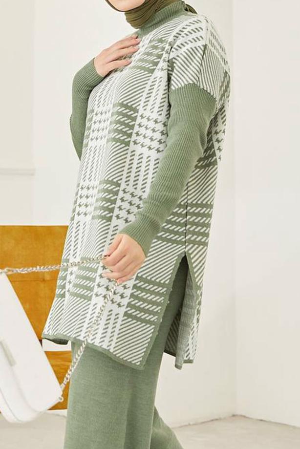 Vêtements hijab  CHECKED 2-PIECE KNITWEAR PANTS SUIT 2002  - TRENDTESETTÜR