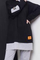 Tesettür giyim SİYAH YAZI DETAYLI İKİ RENKLİ İKİLİ PANT. TAKIM 2586 