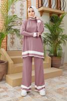 Vêtements hijab ROSE COSTUME 2 PIÈCES AVEC PANTALON À RAYURES T 3104