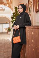 Vêtements hijab NOIR COSTUME PANTALON BASIQUE 2 PIÈCES 3503