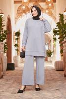 Tesettür giyim GRİ BASIC İKİLİ PANT. TAKIM 3503 