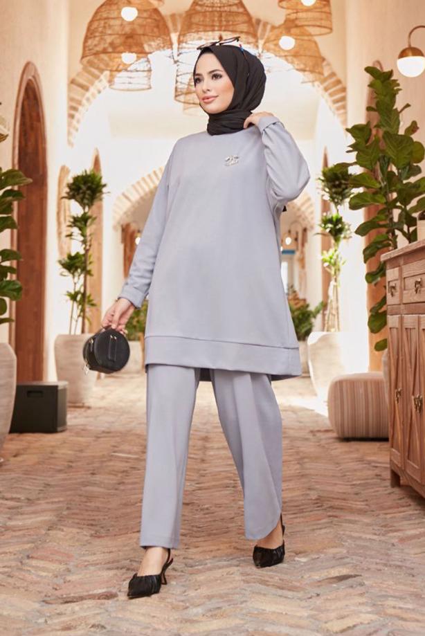 Hijab clothing  BASIC 2-PIECE PANTS SUIT 3503  - TRENDTESETTÜR