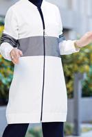 Tesettür giyim BEYAZ FİLE DETAYLI FERMUARLI 2&prime;Lİ PANT. TAKIM 4086 