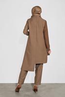 Tesettür giyim KAHVE ALVİNA  RENK BLOKLU İKİLİ PANT. TAKIM 41115 