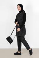 Tesettür giyim SİYAH ALVİNA PANTOLONLU TAKIM 41147 