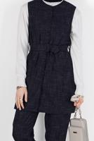 Hijab clothing NAVY BLUE ALVİNA 2-PIECE PANTS SUIT 41147