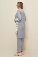 Tesettür giyim GRİ T 42124 ALV 2′Lİ PANT.TRİKO TAKIM  38/44