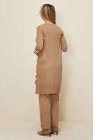 Tesettür giyim KAHVE T 42124 ALV 2′Lİ PANT.TRİKO TAKIM  38/44