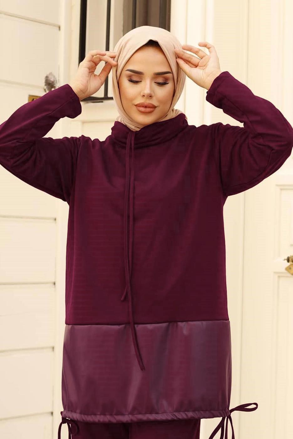 Vêtements hijab ROUGE BORDEAUX HIJAB COSTUME 5107