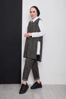 Tesettür giyim VİZON KIŞLIK ÜÇLÜ PANT. TAKIM 5496