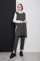 Tesettür giyim VİZON KIŞLIK ÜÇLÜ PANT. TAKIM 5496