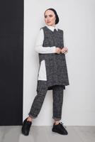 Tesettür giyim GRİ KIŞLIK ÜÇLÜ PANT. TAKIM 5496