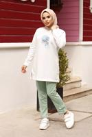 Vêtements hijab VERT COSTUME 2 PIÈCES AVEC PANTALON IMPRIMÉ 7107