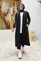 Hijab clothing BLACK BUTTONED 2-PIECE PANTS SUIT 7503