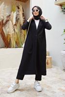 Hijab clothing BLACK BUTTONED 2-PIECE PANTS SUIT 7503