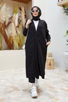 Hijab clothing BLACK BUTTONED 2-PIECE PANTS SUIT 7503