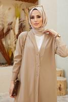 Vêtements hijab BRUN COSTUME PANTALON 2 PIÈCES BOUTONNÉES 7503