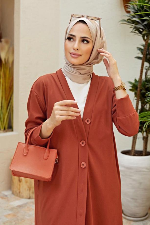 Vêtements hijab  BUTTONED 2-PIECE PANTS SUIT 7503 - TRENDTESETTÜR