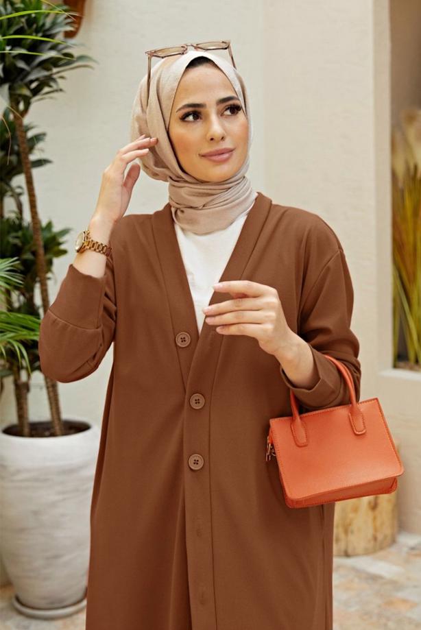 Tesettür giyim  DÜĞMELİ İKİLİ PANT. TAKIM 7503  - TRENDTESETTÜR