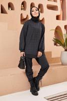 Tesettür giyim SİYAH KAPİTONE İKİLİ PANT. TAKIM 9320 