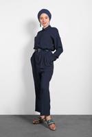 Vêtements hijab BLEU MARINE ALVİNA SALOPETTE BOUTONNÉE AVEC POCHE 40233