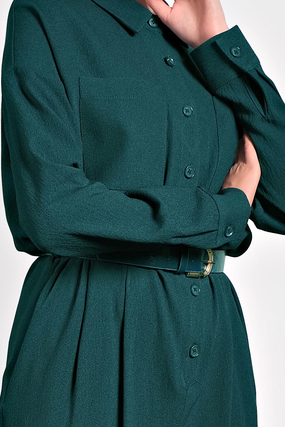 Tesettür giyim YEŞİL ALVİNA DÜĞMELİ CEPLİ TULUM 40233 