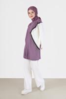 Tesettür giyim MOR 2 RENK PÜSKÜL DETAYLI TUNİK 33541 