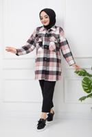 Hijab clothing POWDER POCKET DETAIL CHECKED TUNIC 3954 
