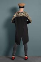 Tesettür giyim SİYAH ALVİNA ZEBRA DESENLİ TUNİK 40357 