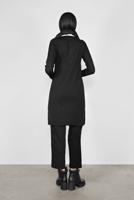 Tesettür giyim SİYAH POLO YAKA KENDİNDEN DESENLİ TRİKO TUNIC 41016 