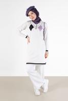 Hijab clothing CREAM T 42109 ALV TRİKO TUNİK 38/44