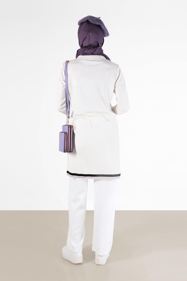 Hijab clothing CREAM T 42109 ALV TRİKO TUNİK 38/44 - TRENDTESETTÜR