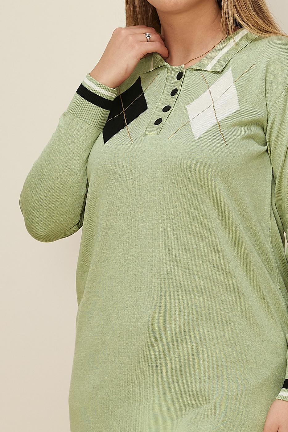 Hijab clothing GREEN T 42109 ALV TRİKO TUNİK 38/44