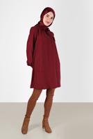 Tesettür giyim BORDO ALVİNA BAĞLAMA DETAYLI TUNİK T 42259-1