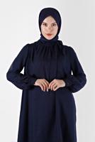 Tesettür giyim LACİVERT ALVİNA BAĞLAMA DETAYLI TUNİK T 42259-1