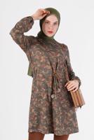 Hijab clothing KHAKI ALVINA SMOCKED WAIST TUNIC T 42319