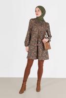 Hijab clothing KHAKI ALVINA SMOCKED WAIST TUNIC T 42319