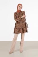 Tesettür giyim TABA ALVİNA DESENLİ TUNİK T 42320 