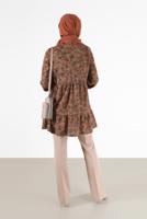 Tesettür giyim TABA ALVİNA DESENLİ TUNİK T 42320 