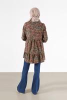 Tesettür giyim VİZON ALVİNA DESENLİ TUNİK T 42320 