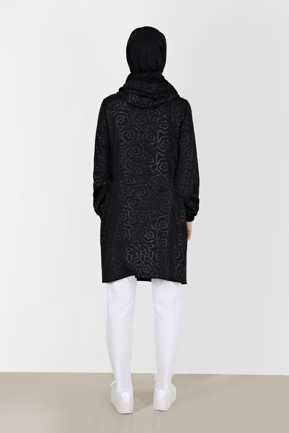Hijab clothing BLACK ALVINA PATTERNED TUNIC T 42368