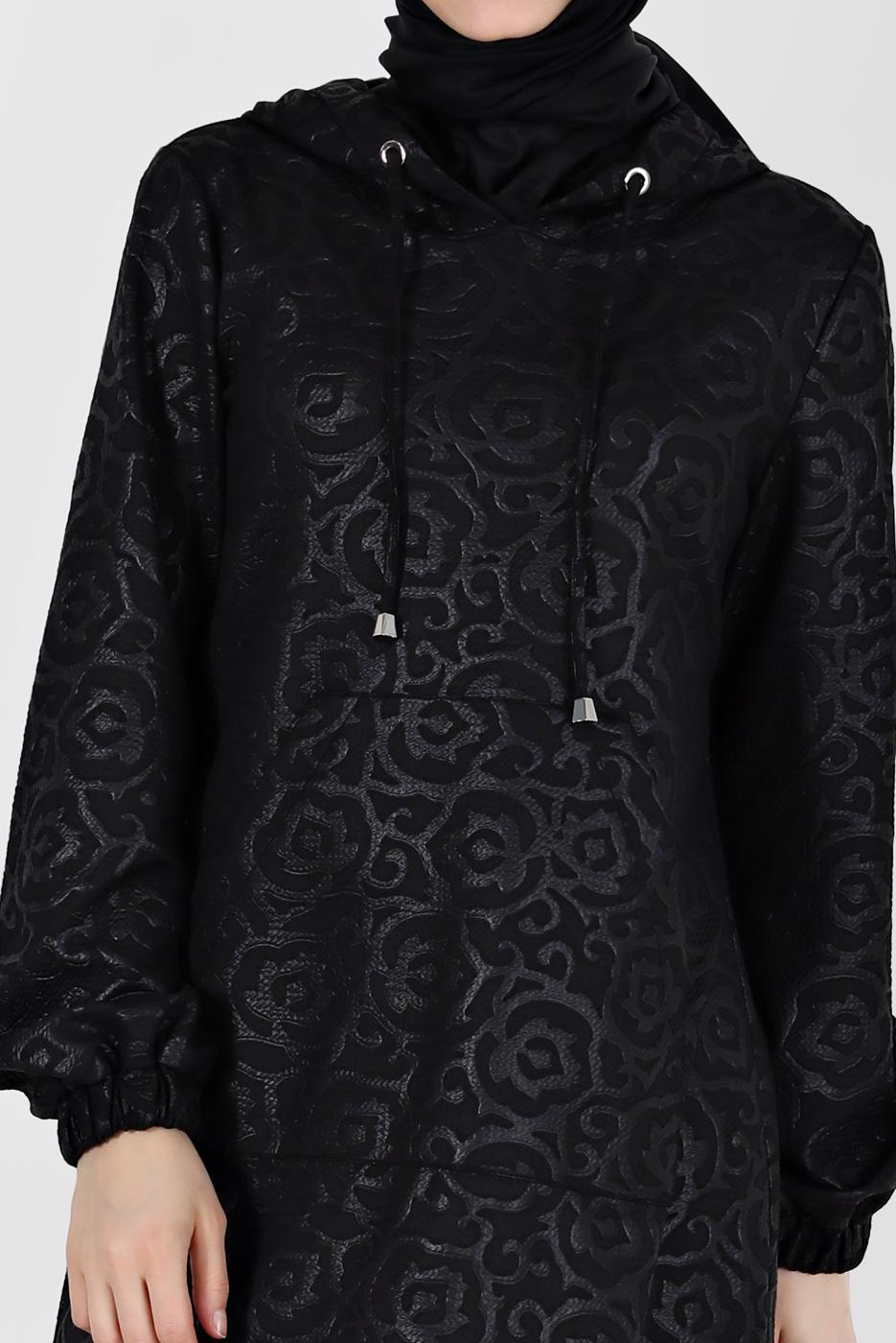 Hijab clothing BLACK ALVINA PATTERNED TUNIC T 42368