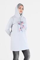 Tesettür giyim GÜMÜŞ ALVİNA KAPÜŞONLU TUNİK T 42370