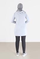 Tesettür giyim GÜMÜŞ ALVİNA KAPÜŞONLU TUNİK T 42370