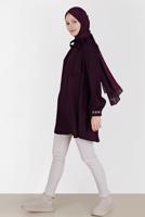Tesettür giyim MOR ALVİNA BAĞLAMA DETAYLI TUNİK T 42376