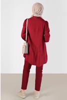 Tesettür giyim KIRMIZI ALVİNA BAĞLAMA DETAYLI TUNİK T 42376