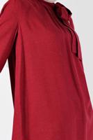 Tesettür giyim KIRMIZI ALVİNA BAĞLAMA DETAYLI TUNİK T 42376