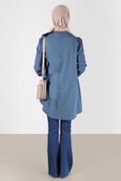 Tesettür giyim YEŞİL ALVİNA BAĞLAMA DETAYLI TUNİK T 42376