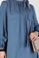 Tesettür giyim YEŞİL ALVİNA BAĞLAMA DETAYLI TUNİK T 42376